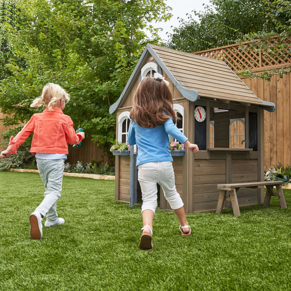 Wooden Outdoor Playhouse with Kitchen B672