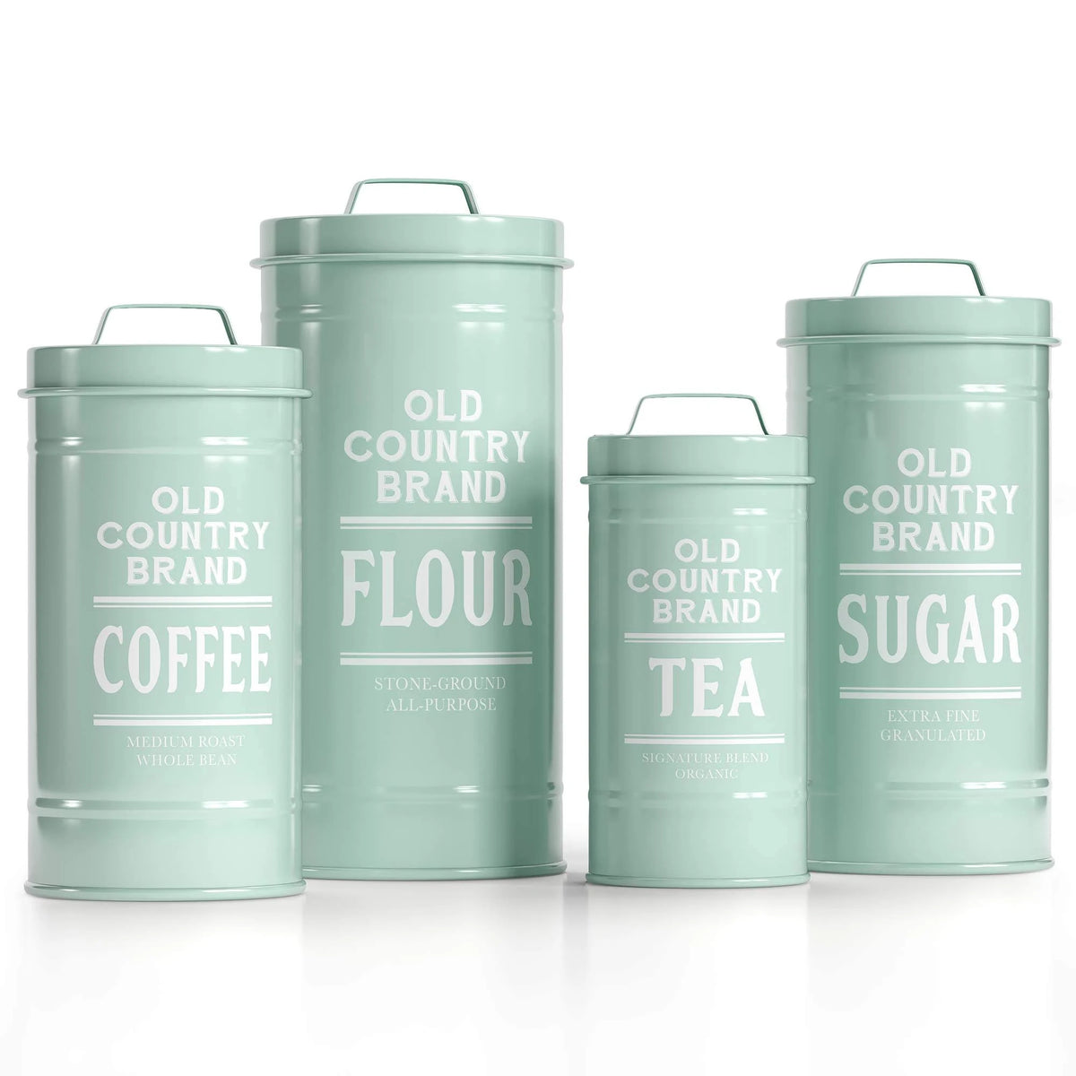 Mint Metal Kitchen Canister Jars with Lids E209