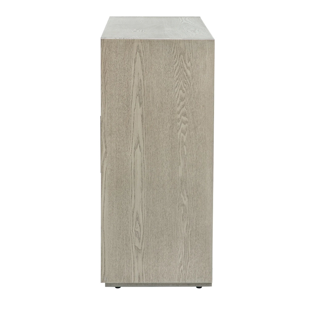 Wood Storage Cabinet with Three Tempered Glass Doors and Adjustable Shelf O434074