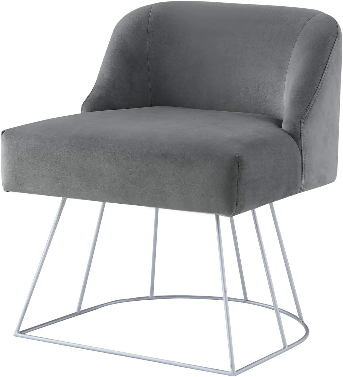 Grey Velvet Vanity Stool C346