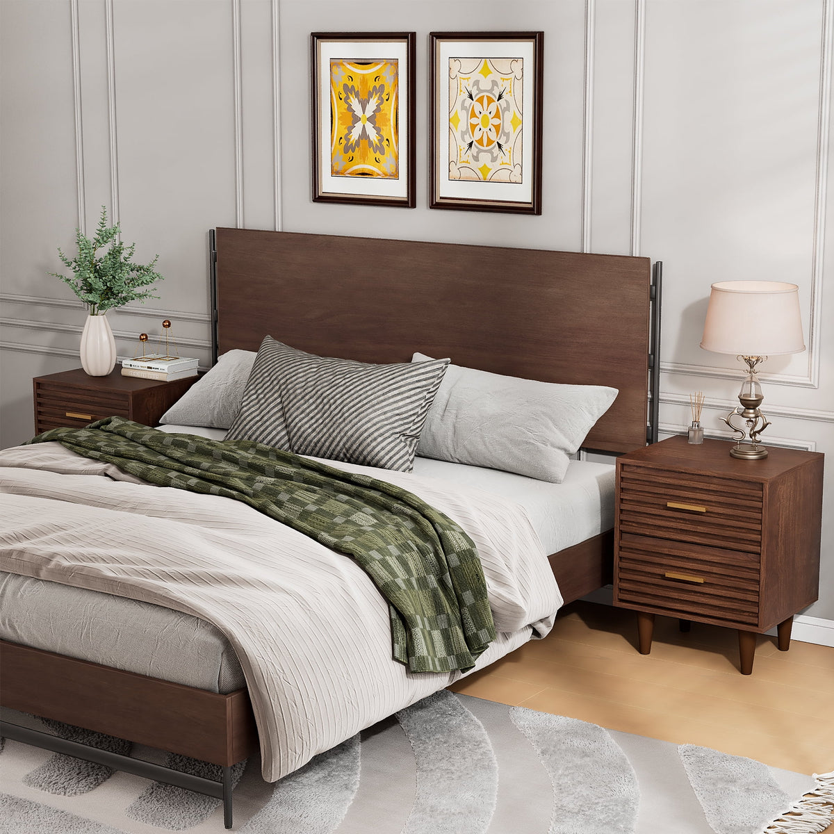 Set of 2 Nightstands with 2 Drawers K216601