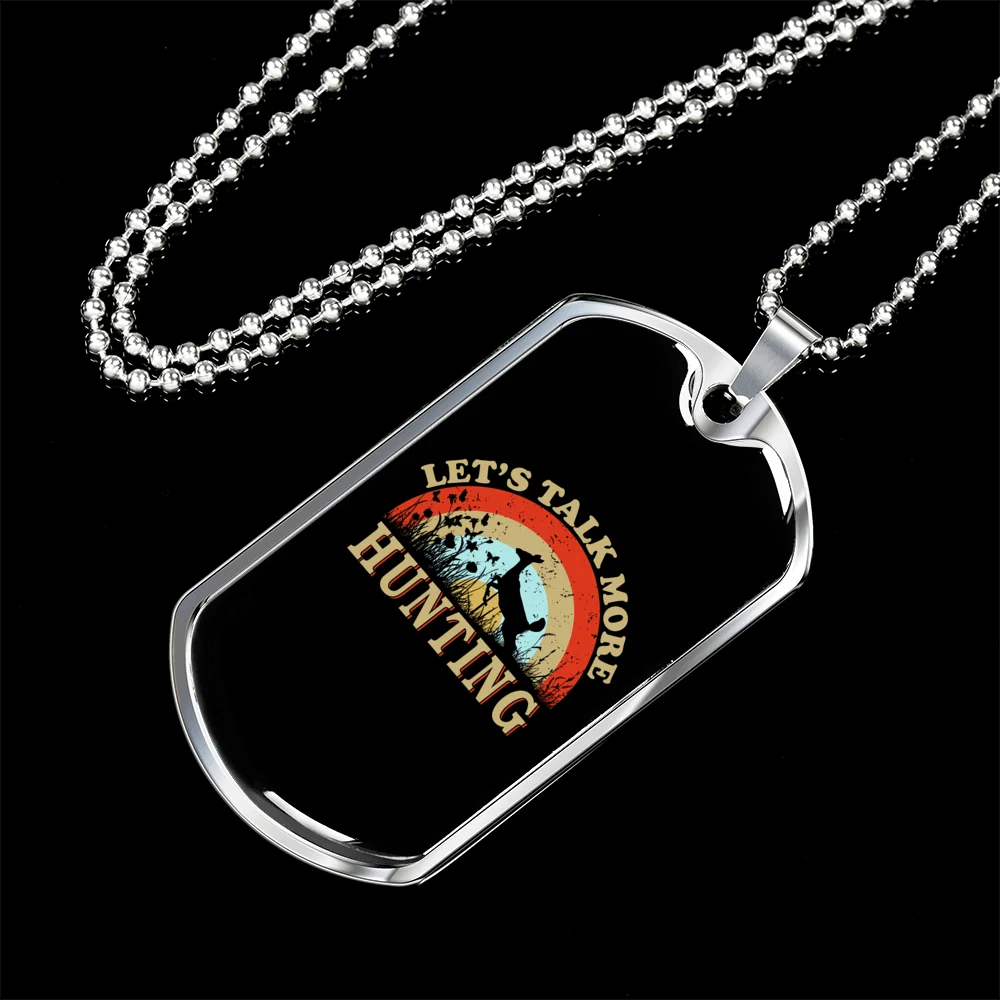 Stainless Steel or 18k Gold Dog Tag Necklace R397