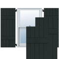 Dark Green Sapele Mahogany Board and Batten Shutters Pair X2058