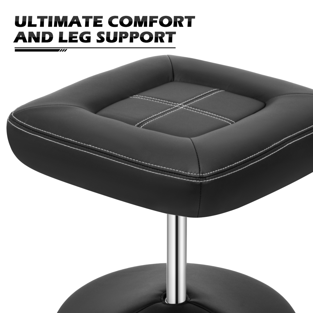 Black PU Leather Swivel Recliner with Ottoman W9437