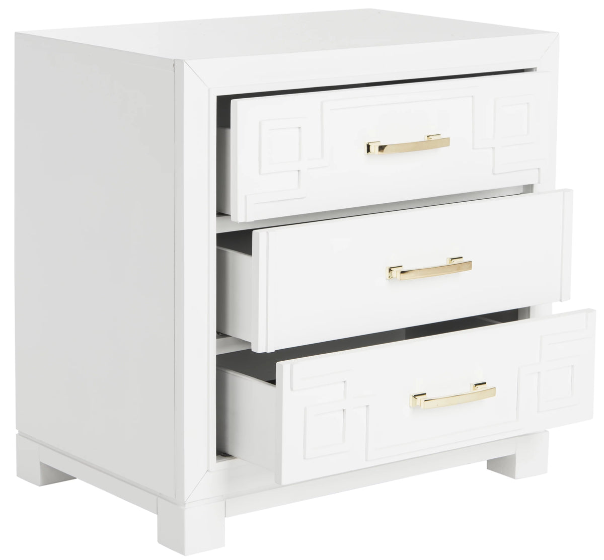 Solid Night Stand with 3 Drawers V797959