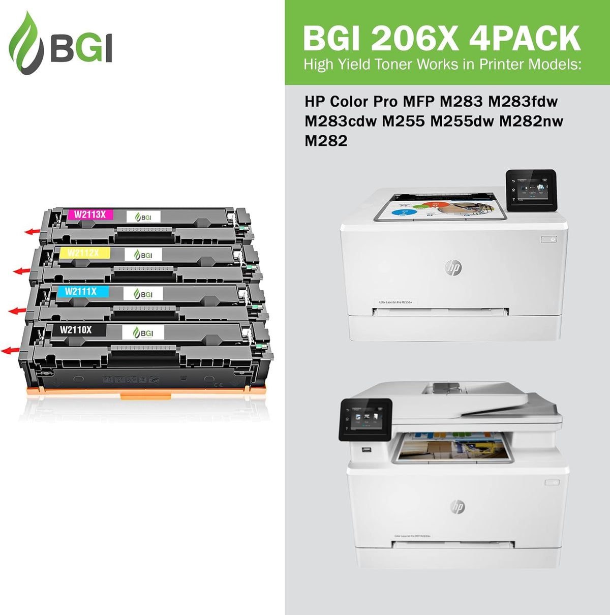 Remanufactured Toner 4-Pack High Yield for HP 206X W2110X U249