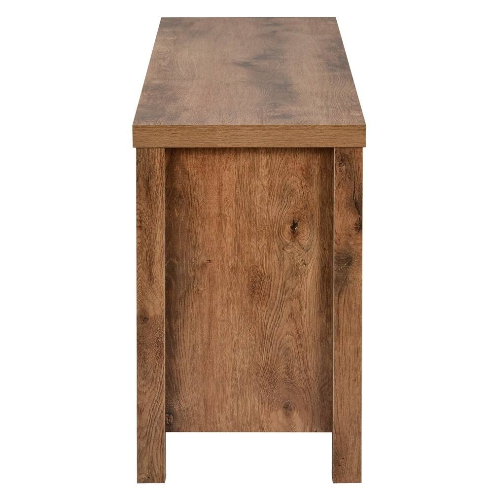 Grey TV Stand with Barn Door 2 Open Compartments J45878