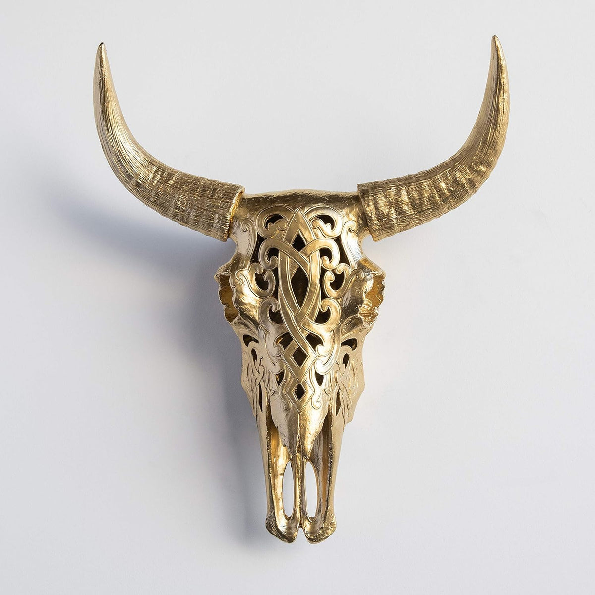 Faux Decorative Carved Cow Skull Wall Mount Q831877