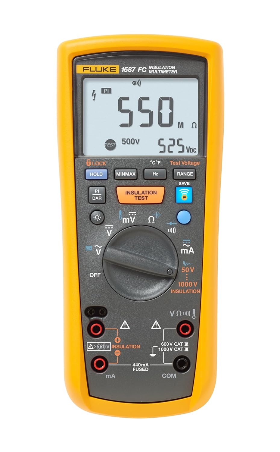 2-in-1 Insulation Multimeter, True-RMS, Selectable Insulation Test Voltages Up To 1000 V J193