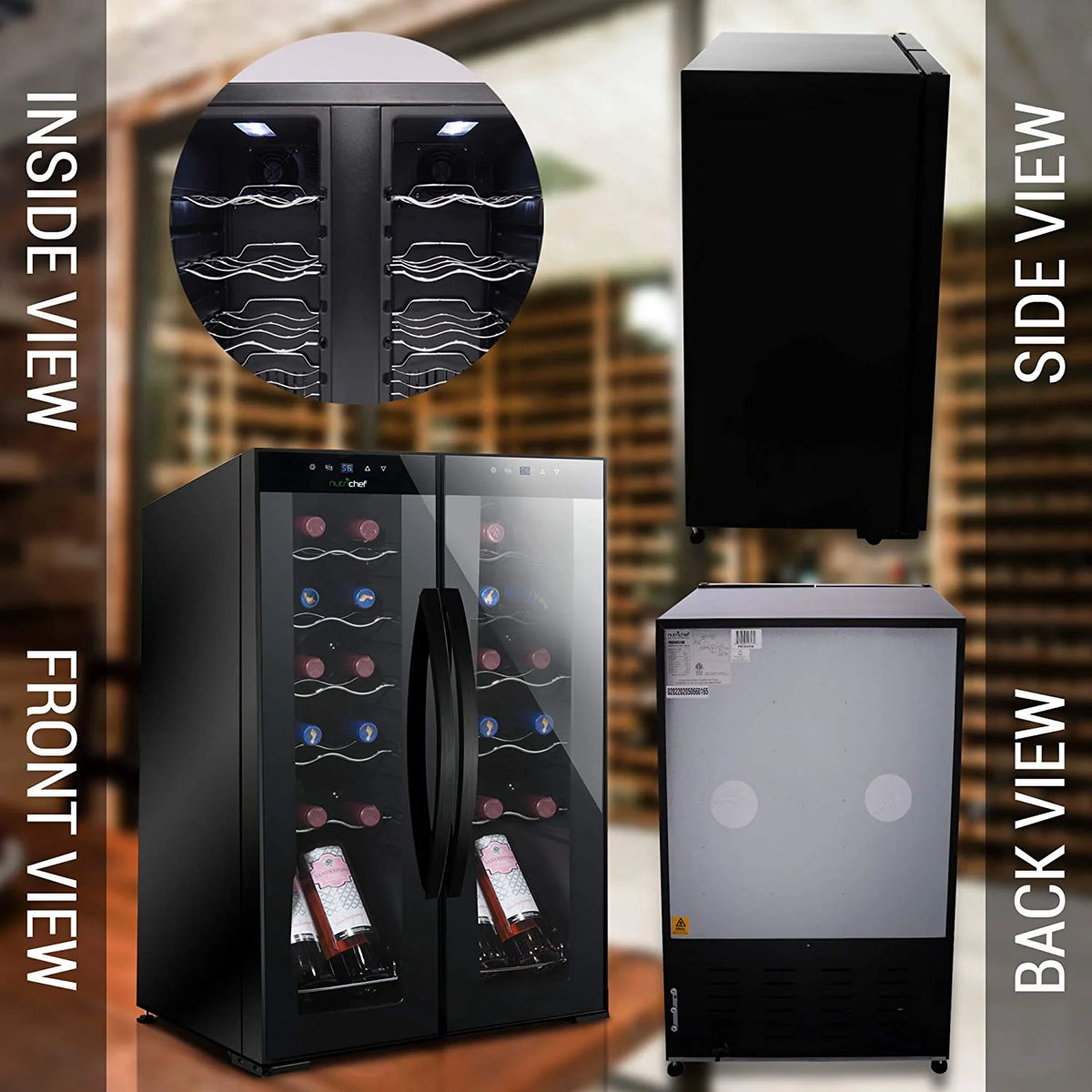 24 Bottle Freestanding Compact Wine Cooler Refrigerator with Digital Control E110