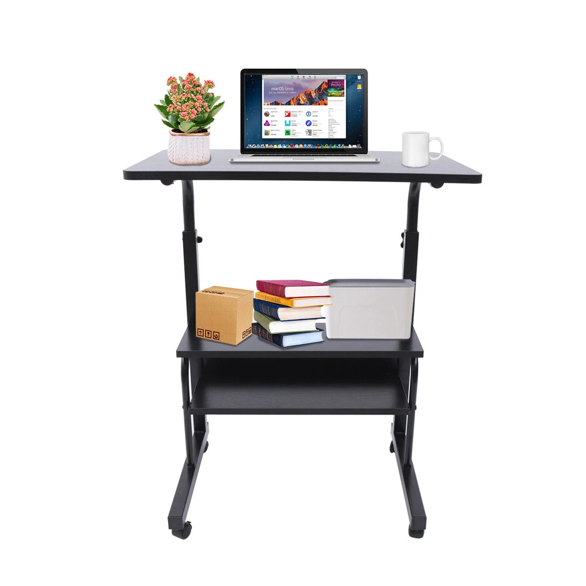 Portable Adjustable Sofa Side Bed Table with Wheels G584