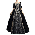Women Renaissance Medieval Maxi Lace up Dress Vintage Half sleeve I3936