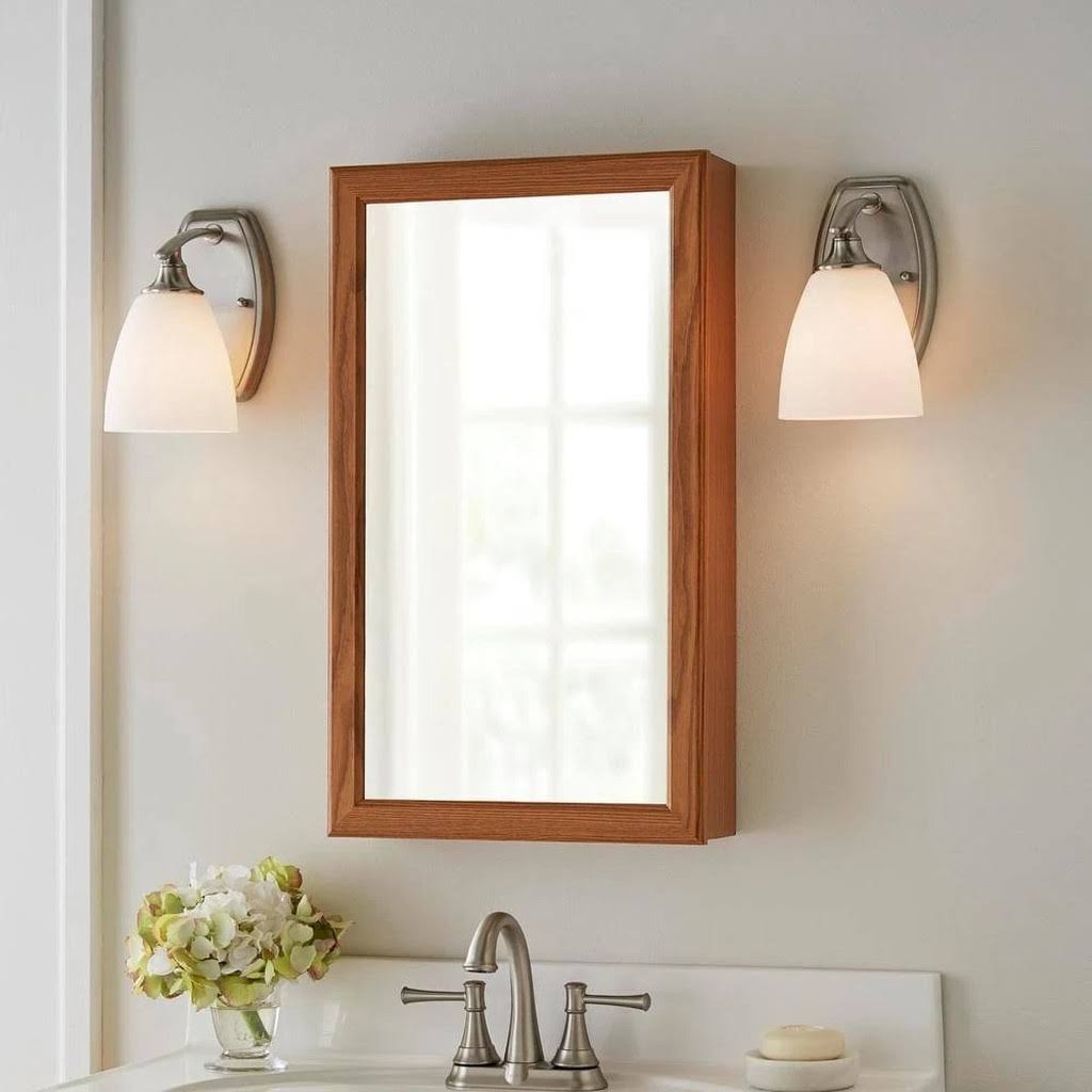 Oak Bathroom Vanity Cabinet J9597