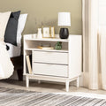 White 2-Drawer Wood Nightstand S290