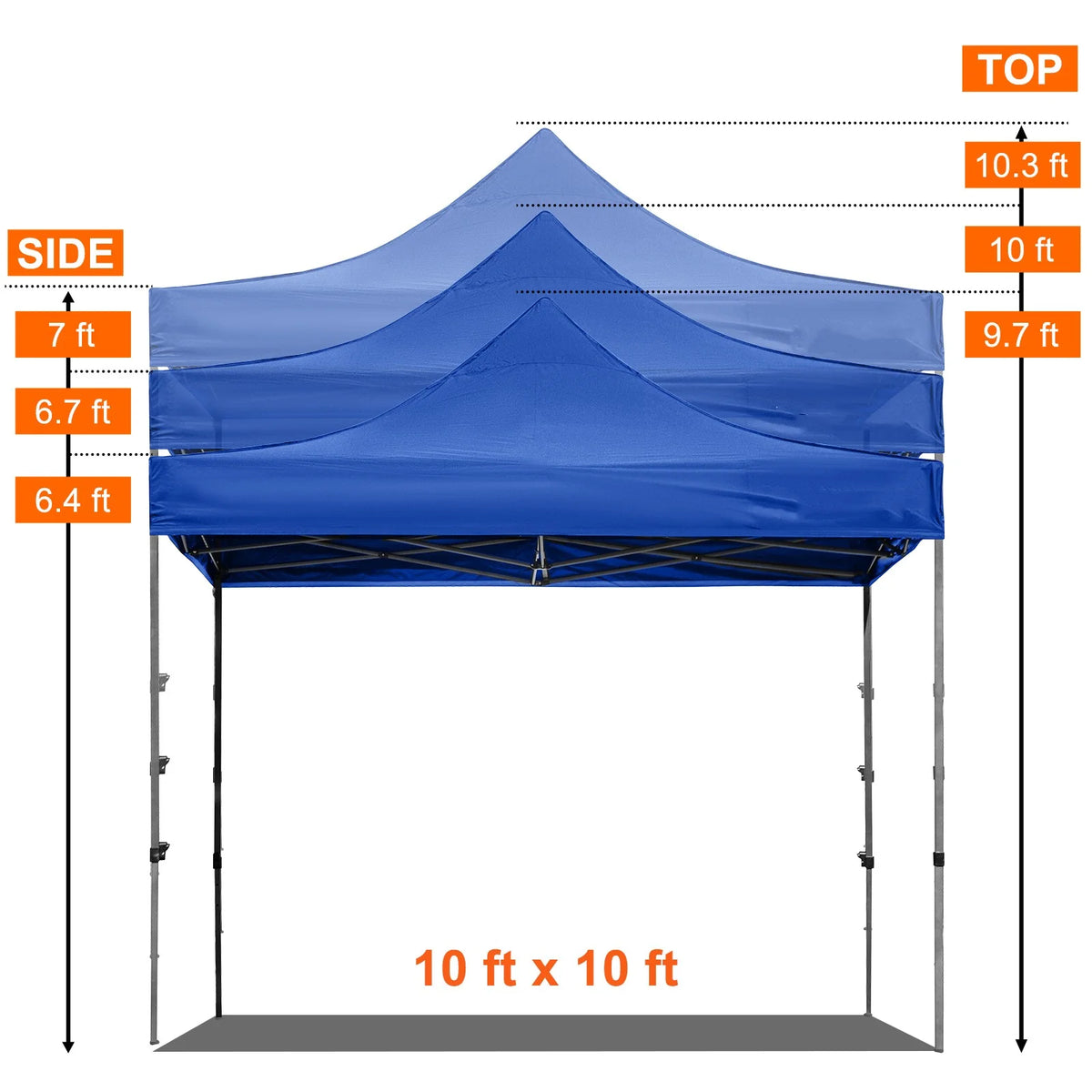 10 x 10 FT Blue Pop Up Canopy Tent with Sidewalls U319