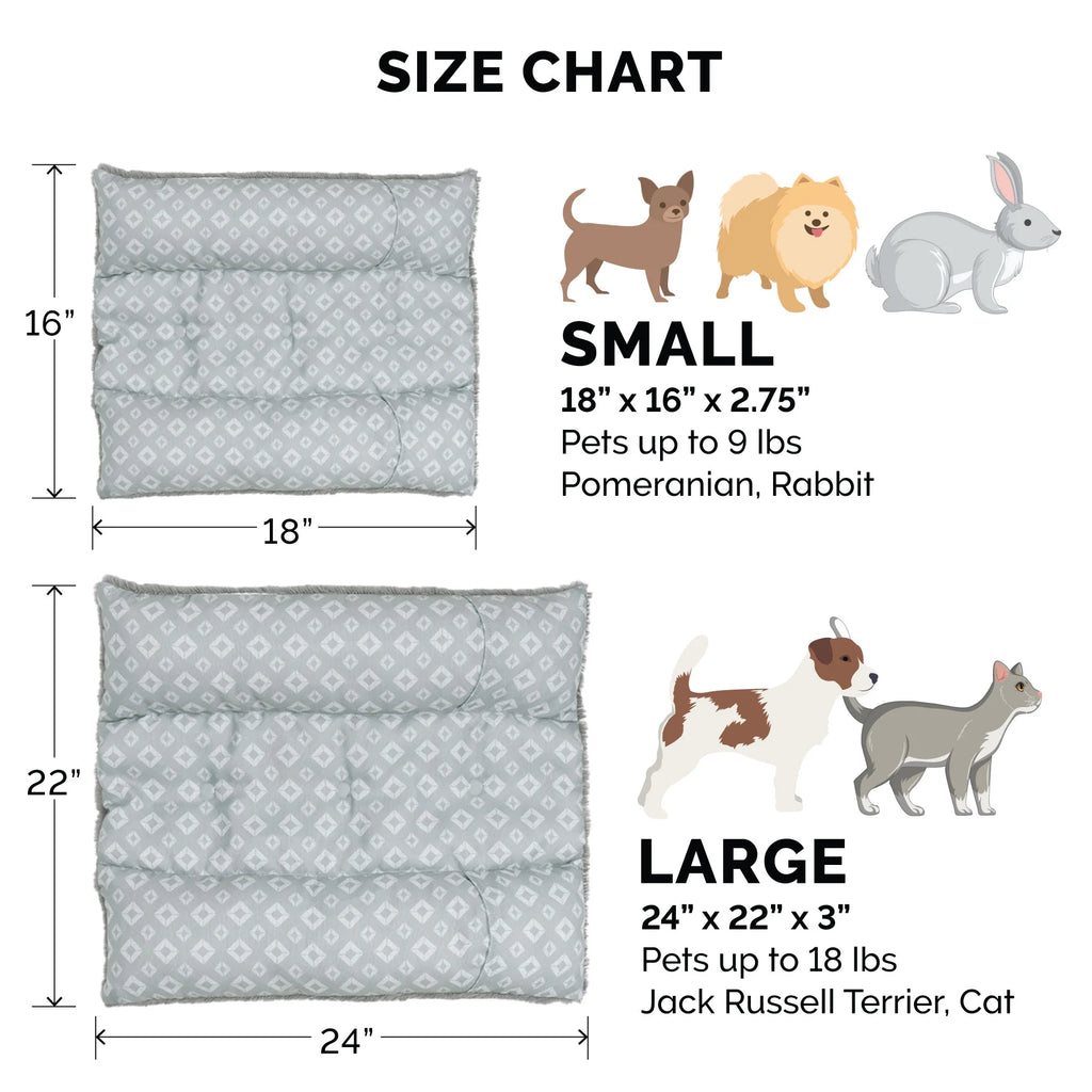 Plush Faux Fur Diamond Print Pet Bed Q984