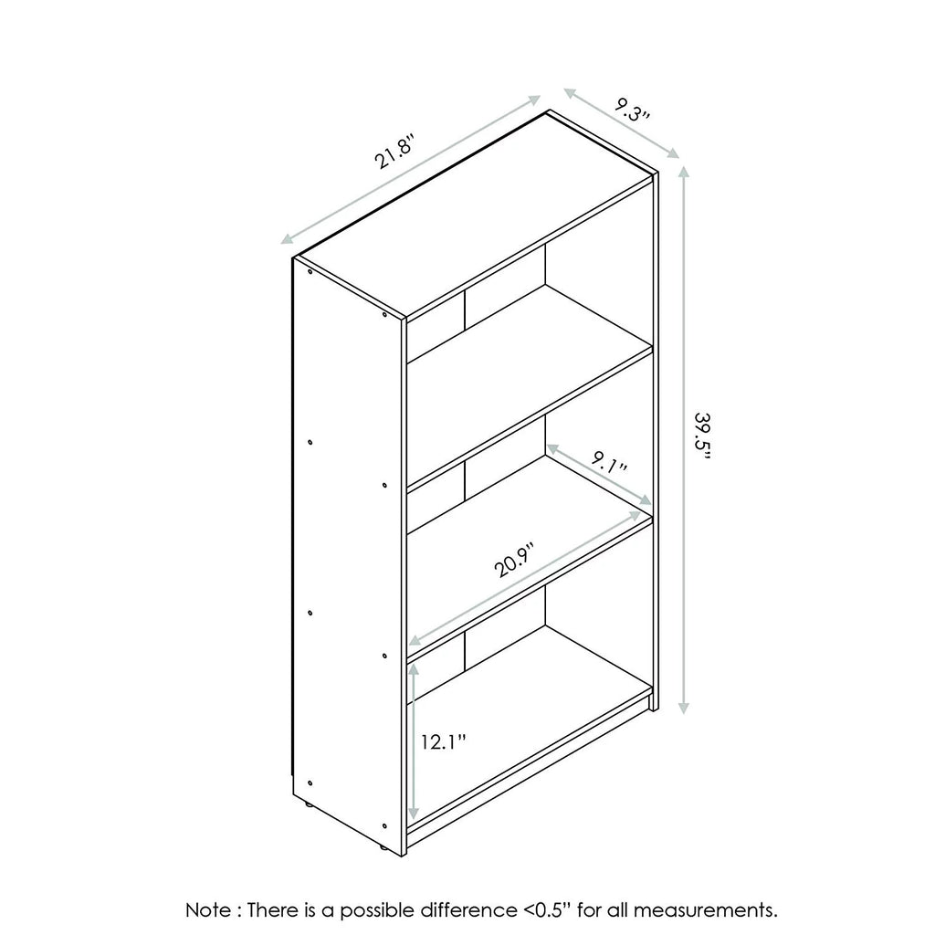 3-Tier Sonoma Oak Bookcase Storage Shelves P46955