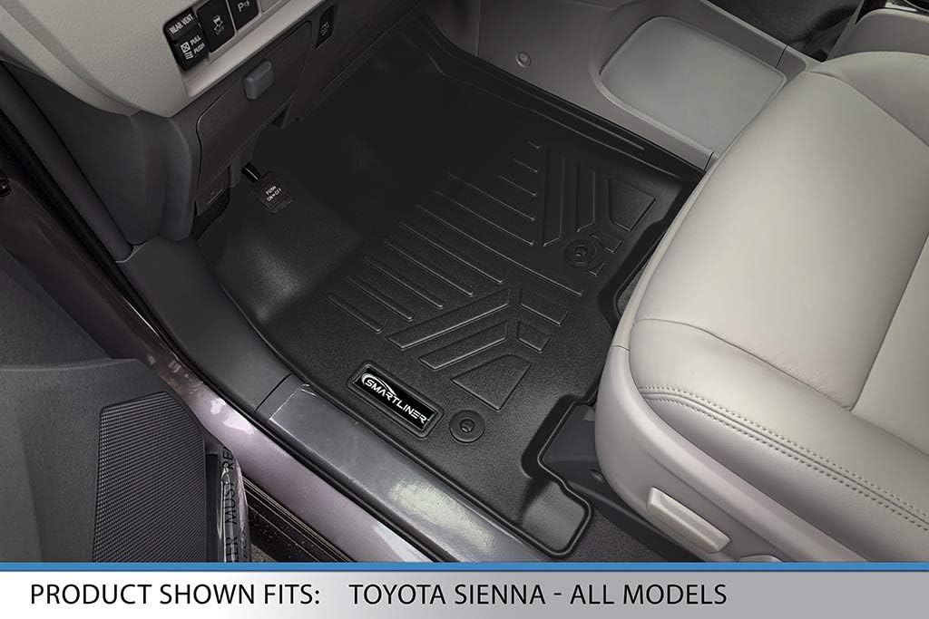 Black Custom Floor Mats 3 Rows and Cargo Liner Set A1260