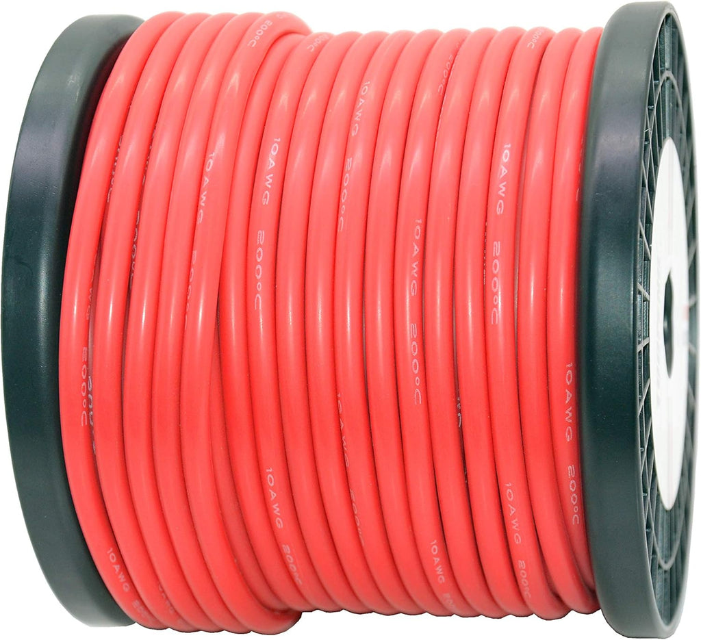 10 AWG Silicone Wire 90 Feet Red Stranded Tinned Copper Wire, Pack of 2 D797125