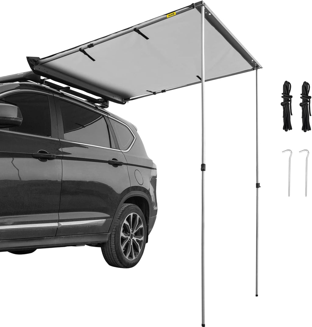 Grey 6'x6' Retractable Vehicle Awning with Carry Bag Q65301