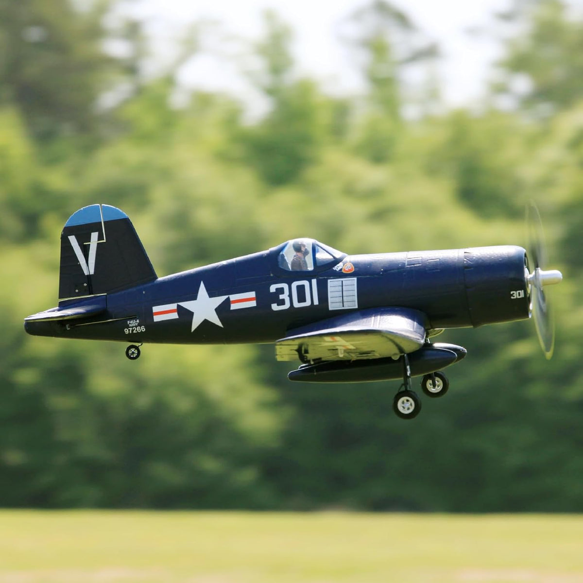 Blue 800mm F4U Corsair RC Airplane PNP R110370