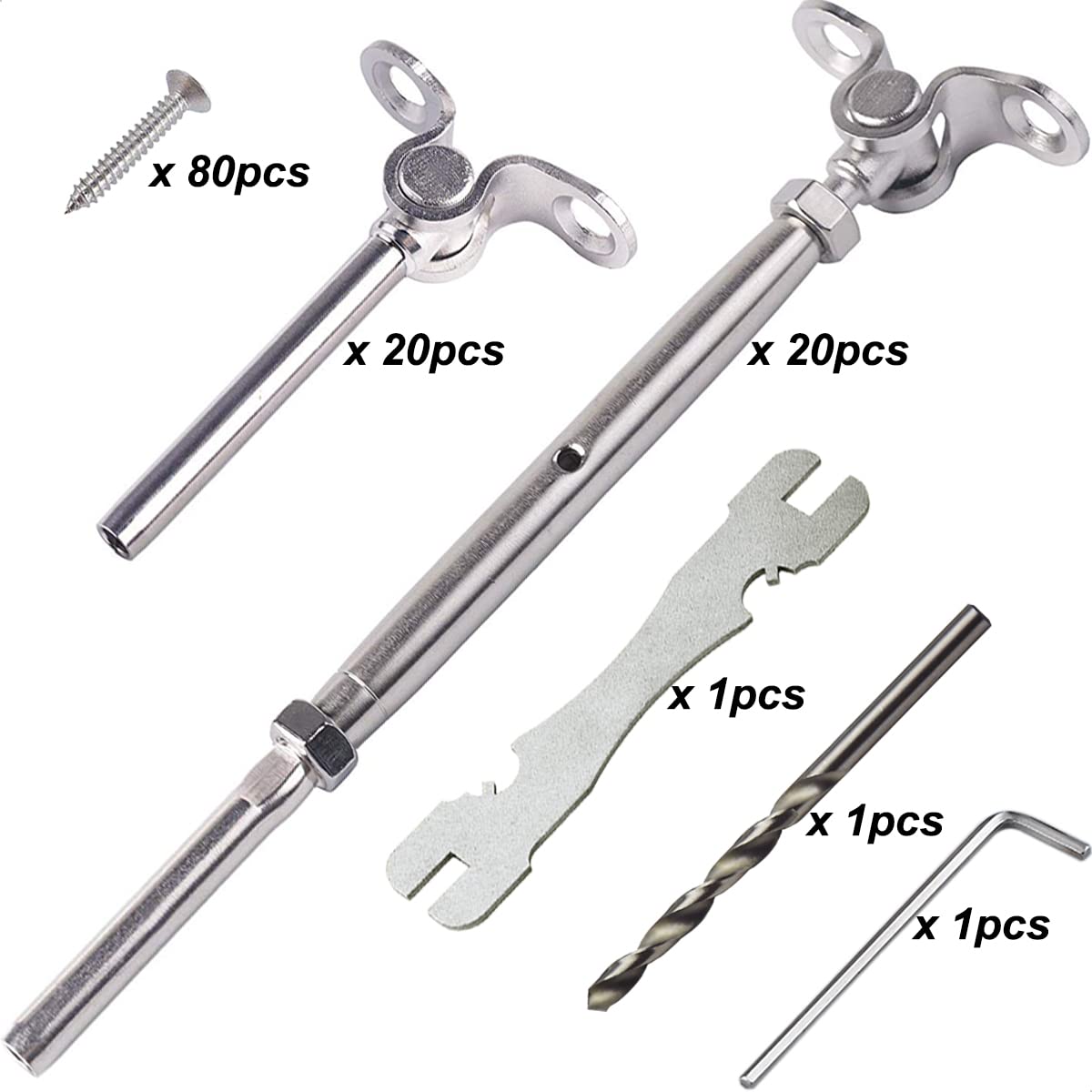 3/16 Cable Railing Hardware Kit T316 Marine Grade W45118