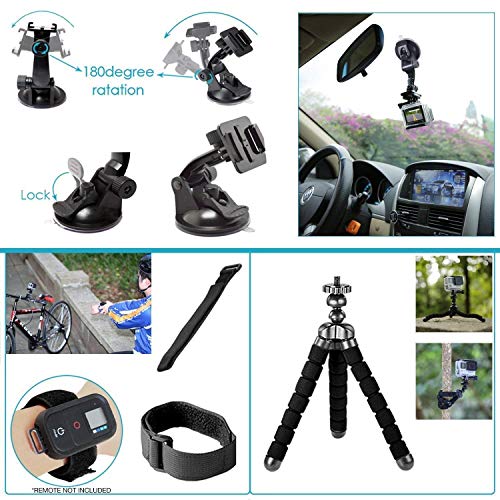 Compact Waterproof Action Camera with 4K, 12MP Photos, Stabilization, 128GB Card, Card Reader, 50 Piece Accessory Kit M951625