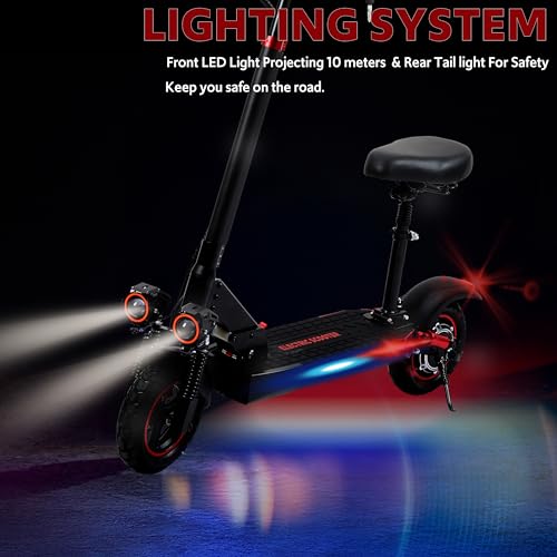 800/1200W Motor 48V 15/18/21AH Battery 11" All-Terrain Tires Heavy Duty Electric Scooter with Seat V370