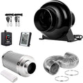 4 Inch 195 CFM Inline Fan Carbon Filter 8 Feet Ducting Combo with Variable Speed Controller N521