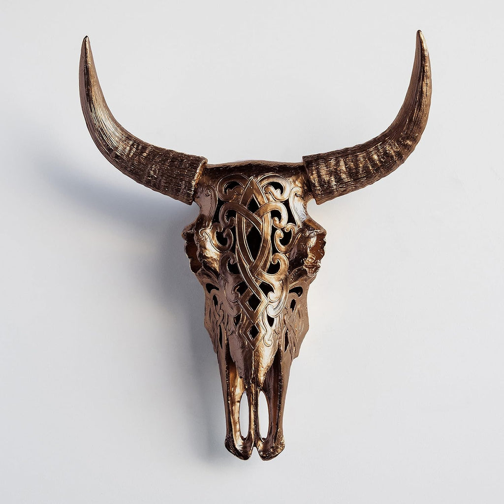 Faux Decorative Carved Cow Skull Wall Mount Q831877