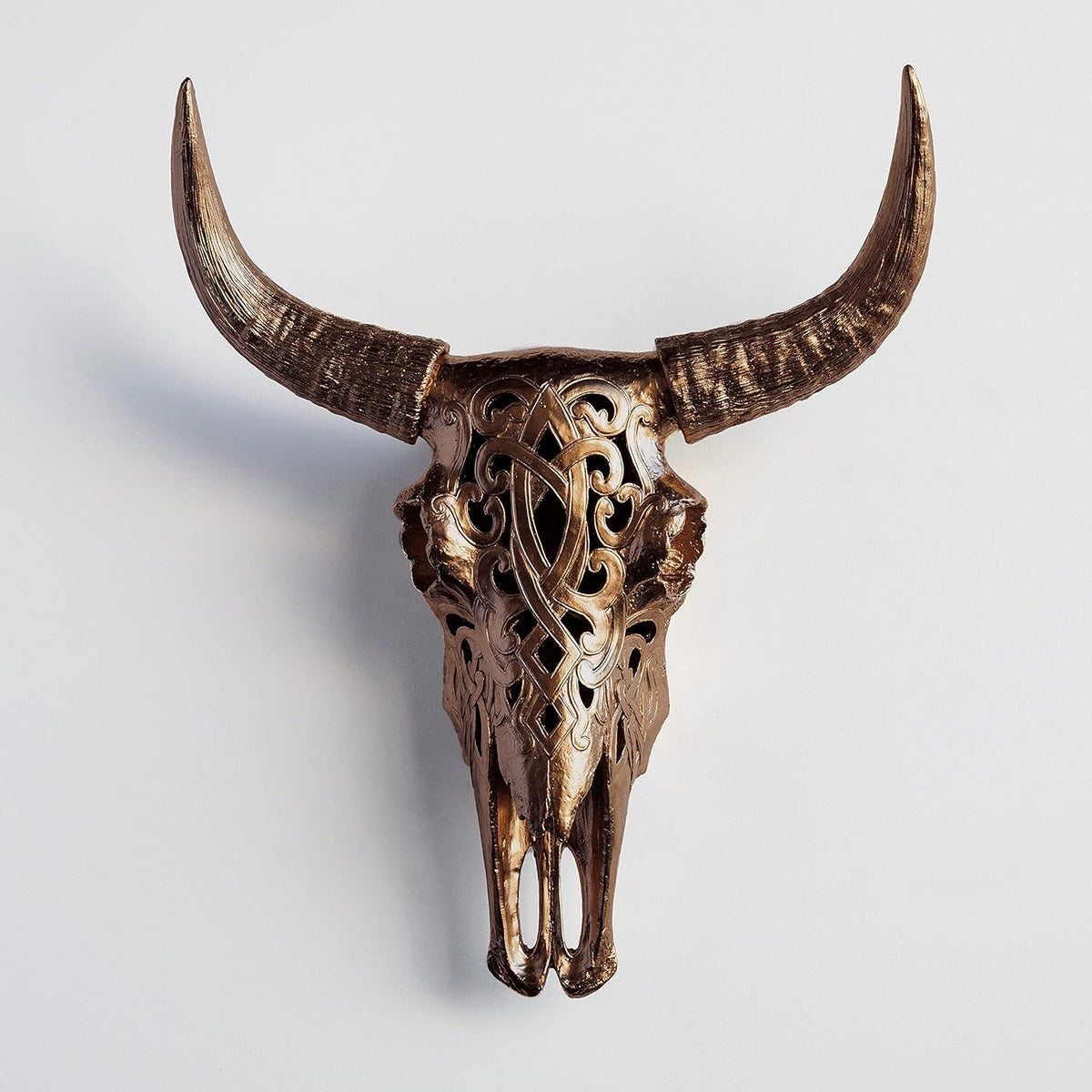 Faux Decorative Carved Cow Skull Wall Mount Q831877