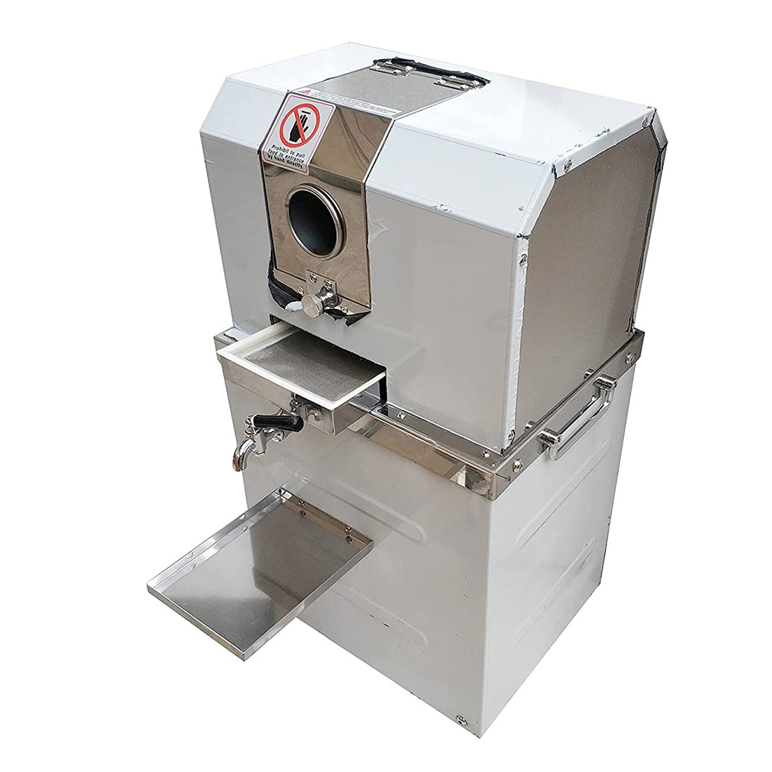 Vertical Electric Sugarcane Juicer Juice Press Machine 4 Rollers Stainless Steel Silver U9297