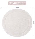 100% Cotton Tufted Bath Rug, 30" Round, Ivory C107