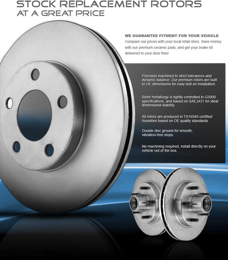 262mm Front 239mm Rear 4 Lug Brake Rotors Ceramic Pads and Clips T758
