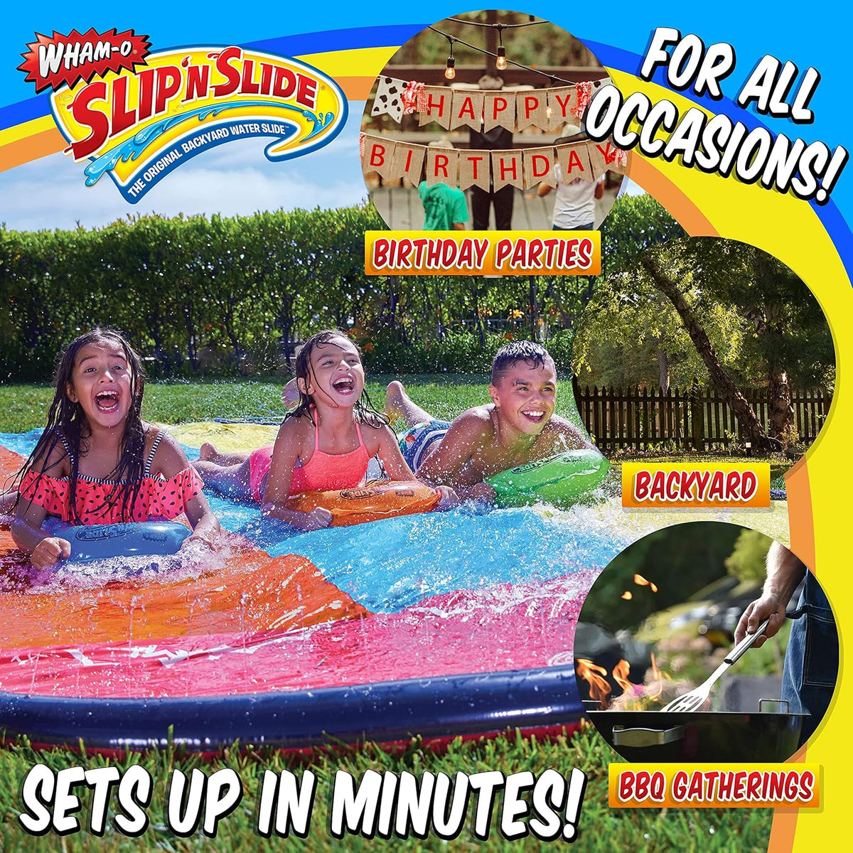 Triple Slip and Slide with 3 Bodyboards Water Slide M61697