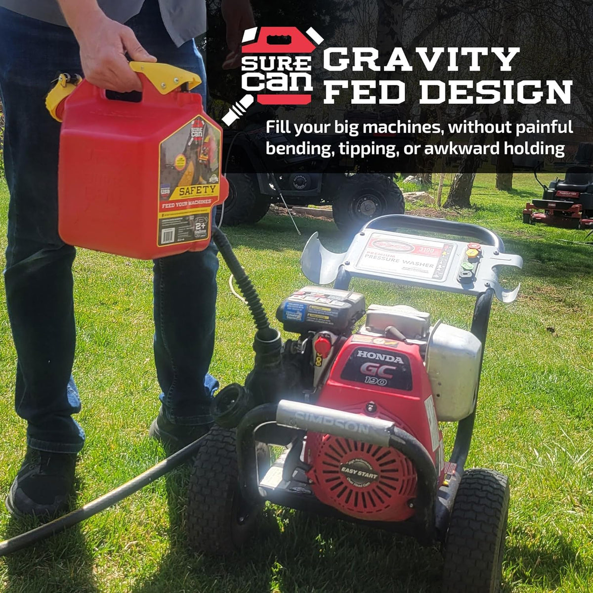2 Gallon Red Safety Container with Rotating Spout A763