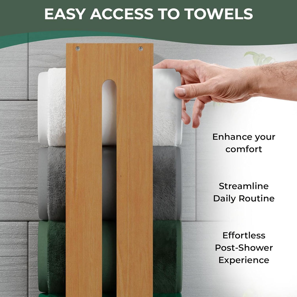 Bamboo Wall Mounted Towel Rack C7946