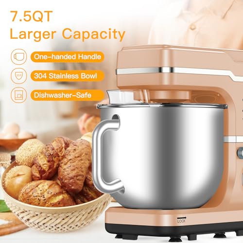 7.5 Qt 660W Tilt-Head Electric Stand Mixer with Stainless Steel Bowl (Blue) Z3577