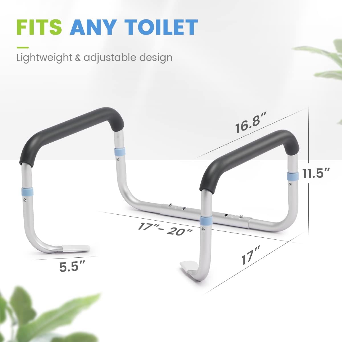 Adjustable Compact Toilet Safety Rail with Hand Rails R6552