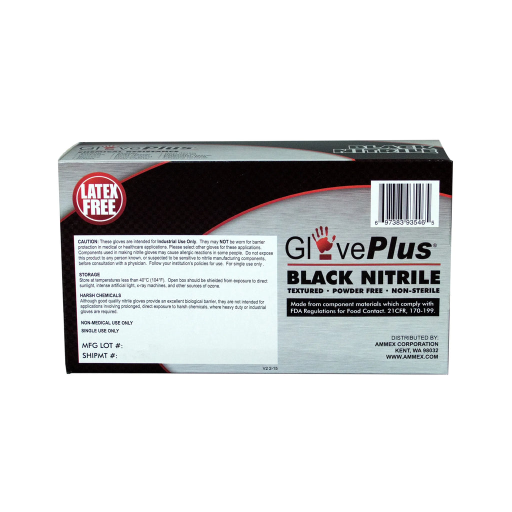Large Black Nitrile Industrial Gloves, 1000 Per Case Z593138