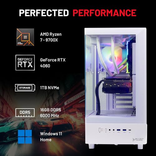 Ryzen 7 9700X 3.8 GHz (5.5GHz) RTX 5060 1TB NVMe SSD 32GB DDR5 RAM 6000 RGB 850W Gold ATX 3 PSU 360mm ARGB AIO Wi-Fi Win 11 Desktop PC W53856