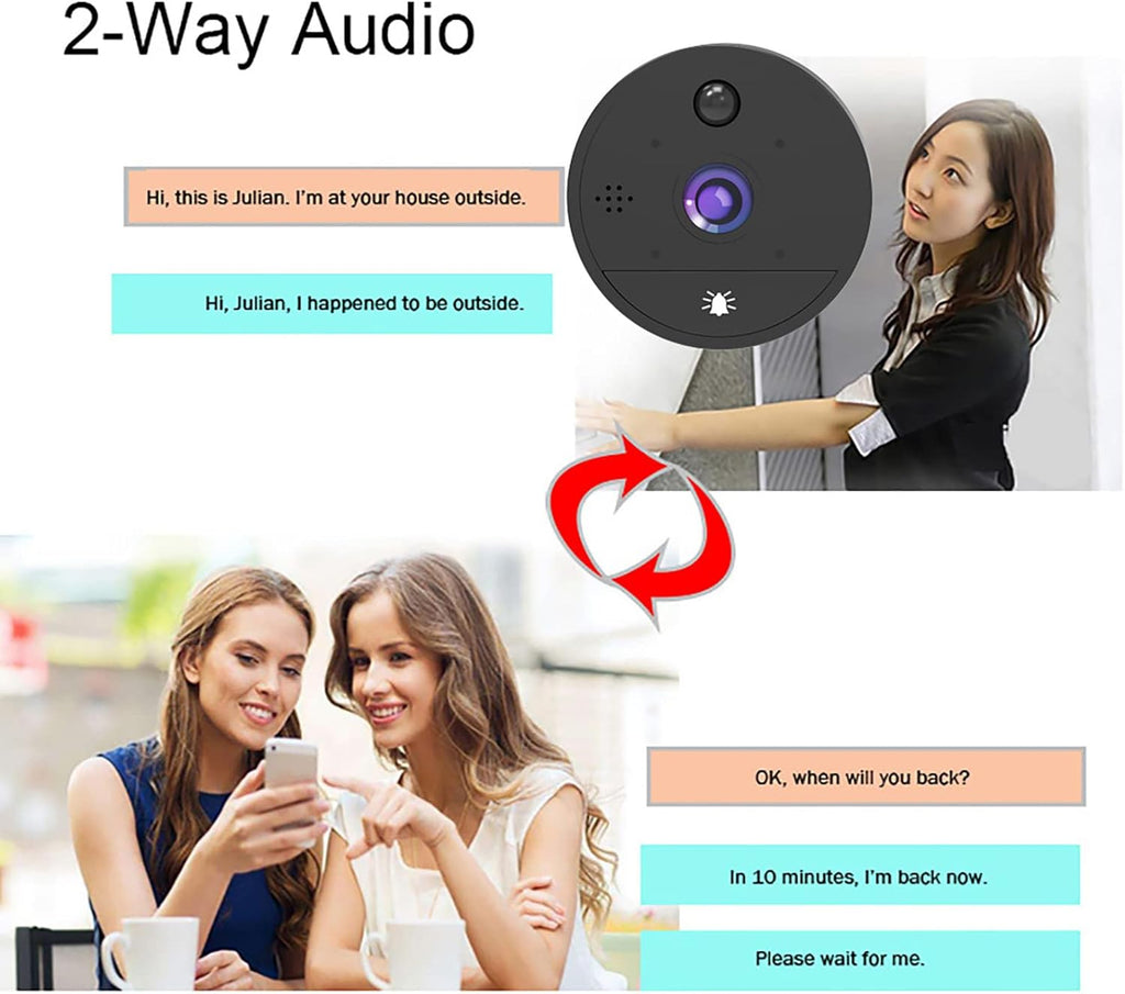 Digital Peephole Door Viewer WiFi Doorbell Camera 1080P Video Intercom 4.3 inch Monitor P8363