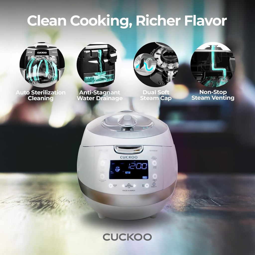 6-Cup Induction Heating Pressure Rice Cooker, Stainless Steel Inner Pot, White P28809