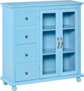 Storage Sideboard Cabinet with 4 Drawers and Glass Door Cupboard P18528