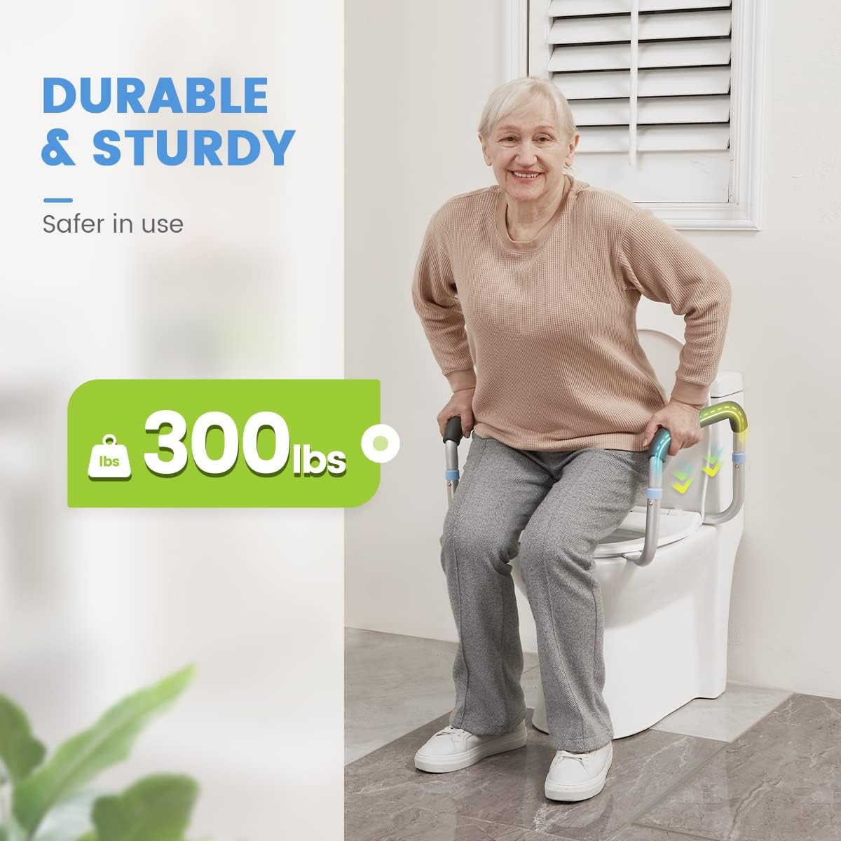 Adjustable Compact Toilet Safety Rail with Hand Rails R6552
