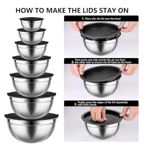 26 PCS Stainless Steel Nesting Black Mixing Bowls Set L87092