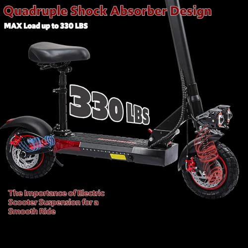 800/1200W Motor 48V 15/18/21AH Battery 11" All-Terrain Tires Heavy Duty Electric Scooter with Seat V370