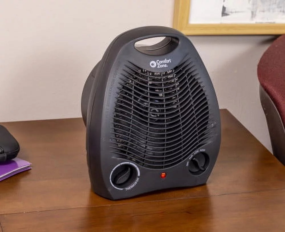 Black Fan-Forced Electric Portable Space Heater E536379