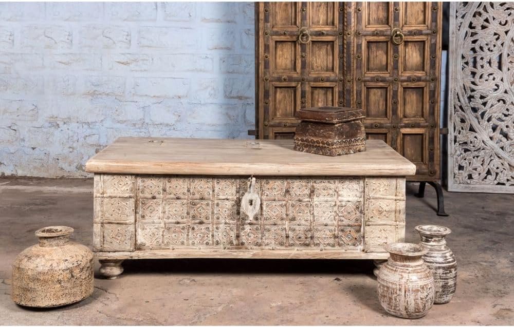 Hand Carved Pitara Chest Coffee Table N179668