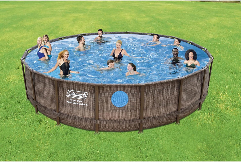 Brown 18' x 48" Above Ground Swimming Pool Set with Filter Pump and Ladder J822687